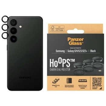 PanzerGlass Hoops Camera Protection priekš Samsung Galaxy S24 / S23 S23+ - ar melnu ietvaru | for with black frame