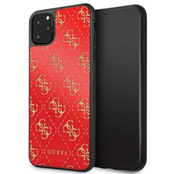Guess iPhone 11 Pro Max vāciņš 4G Double Layer Glitter, sarkans