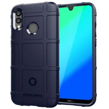 Huawei P Smart 2019 / Honor 10 Lite (POT-LX1) Shock-proof Rugged Square Grid TPU Back Case Cover, Blue | Telefona...