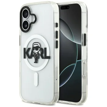 Karl Lagerfeld IML Karl Sketch Logo MagSafe vāciņš iPhone 17, Caurspīdīgs