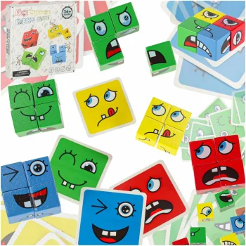 Montessori loģikas spēle bērniem - Emociju klucīši