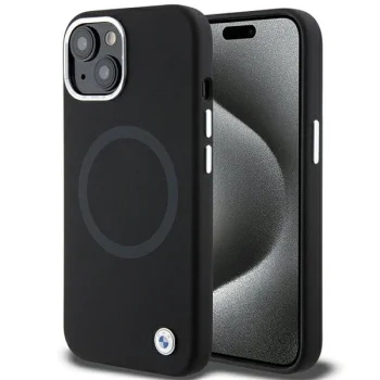 BMW Signature Liquid Silicone MagSafe vāciņš iPhone 15, melns