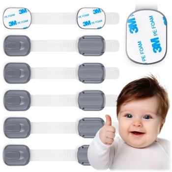 Ricokids 798101 skapīšu un atvilktņu drošības slēdzenes, pelēkas, 6 gab.