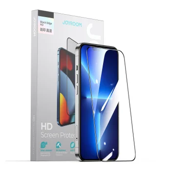 Joyroom Knight 2.5D TG aizsargstikls iPhone 14 Plus ar melnu rāmi JR-H03