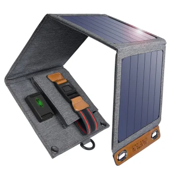 Choetech Pārnēsājams Saules Panelis Lādētājs Uzlādes Ierīce Ceļošanai 14W USB 5V / 2.4A, Pelēka | Foldable...
