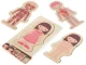 Koka attīstošā mīkla \"Montessori\" anatomija, ķermeņa daļu izpēte, meitene | Wooden educational puzzle...
