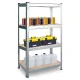 Plonos 470100 metāla noliktavas plaukts 174 x 80 x 40 cm, sudraba