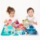 Attīstošais koka konstruktors Pilsēta ar paklāju 121 gab. ECOTOYS