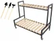 Divlīmeņu plaukts uz riteņiem terasei, dārzam, mājām | Wooden Two-level Shelf on Wheels