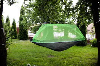 Šūpuļtīkls ar Moskītu Tīklu Dārzam Tūrismam Kempingam - 210 x 140 сm | Hammock with Mosquito Net