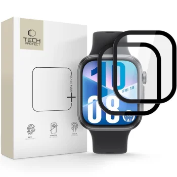 Tech-Protect Glass Flex+ hibrīda aizsargstikls Huawei Watch Fit 3 / 4, 2 gab., melns