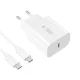 Tech-Protect NC20W tīkla lādētājs PD 20W ar USB-C kabeli, balts