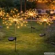 Saules LED dārza lampa Pienene Uguņošana ar durkli, silti balta