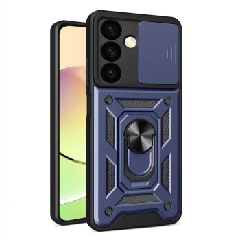 Hybrid Armor Camshield triecienizturīgs vāciņš Samsung Galaxy A15 - zils