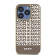 DKNY iPhone 15 Pro vāciņš Leather Printed Pattern Metal Logo MagSafe, brūns