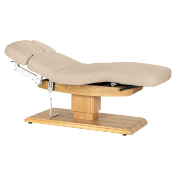 Elektriskā SPA kušete Sillon Relax, 63–87 cm, bēša ar gaiša koka pamatni