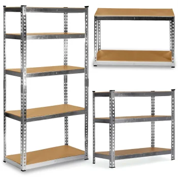 Humberg Hr-853 Metāla noliktavas plaukts 183x90x40 cm, Sudraba