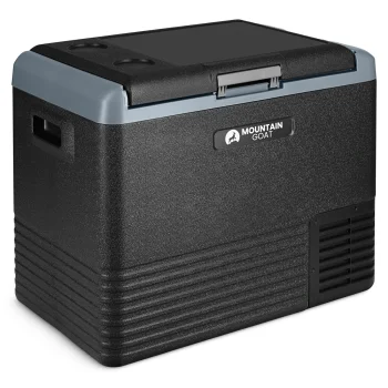 4Fizjo Liberty Mountain Goat pārnēsājams kompresora ledusskapis 45.3L, melns/pelēks