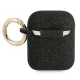 Guess Silicone Glitter AirPods Maciņš Melns