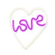 LED neona gaisma Neolia LOVE NNE02, balta un violeta