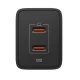 Spigen Essential EE472EU 2-portu USB-C 47W GaN tīkla lādētājs, melns