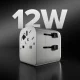 SBS universāls ceļojumu adapteris, 2x USB-A, 2500W, balts