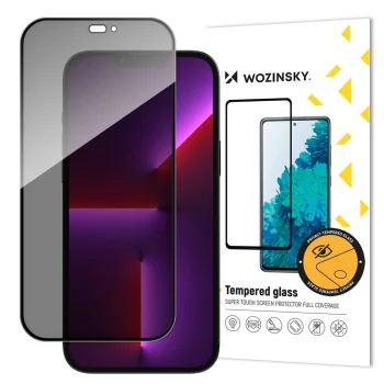 Wozinsky Anti Spy privātuma aizsargstikls iPhone 15 Pro Max Melns