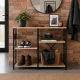 ModernHome Loft stila virtuves plaukts ar āķiem 90 cm, gaišs ozols