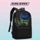 Kruzzel 24532 Skolas mugursoma ar apavu maisiņu, 22L, Gamer, melna