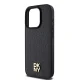 DKNY iPhone 15 Pro vāciņš Leather Monogram Pattern Metal Logo MagSafe, melns