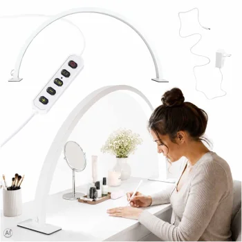 Bezenu LED kosmētikas galda lampa manikīram 40W, arka, balta