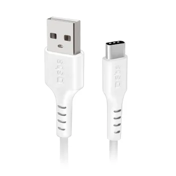 SBS TECABLEMICROC15W USB-A - USB-C kabelis 1.5m, balts