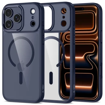 Tech-Protect MagMat MagSafe apvalks iPhone 17 Pro – caurspīdīgs tumšzils | Phone Case Cover
