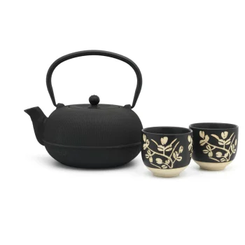 Bredemeijer Sichuan tējas komplekts 1,0 l ar 2 krūzēm 153013, melns