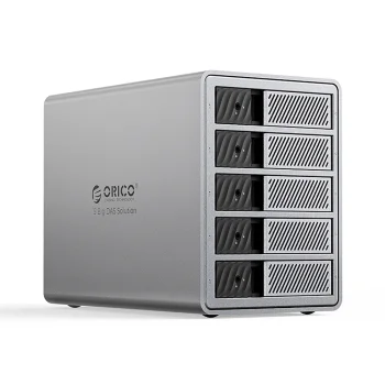 Disku masīvs Orico 9858T3 5x 2.5"/3.5" SATA HDD/SSD ar Thunderbolt 3, pelēks