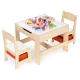 Ecotoys ZKC-1C bērnu mēbeļu komplekts ar tāfeli (galds un 2 krēsli)