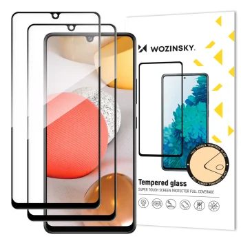Wozinsky aizsargstikls Samsung Galaxy A42 5G, Full Glue 9H ar rāmi, 2 gab., melns