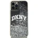 DKNY iPhone 12 / 12 Pro vāciņš Liquid Glitter Big Logo, melns