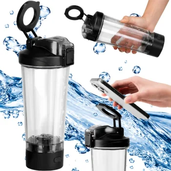 Elektriskais šeikeris ar USB uzlādi un magnētisko telefona turētāju, 700 ml, melns