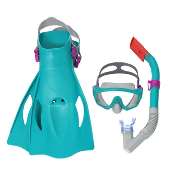 Bestway 25020 niršanas komplekts (maska, caurulīte, pleznas 41-46), tirkīza