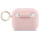 Guess Silicone Glitter Ring maciņš AirPods Pro 3 austiņām, rozā
