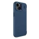 Atverams vāciņš Nillkin Qin Cloth Pro Case priekš iPhone 14 Plus ar kameras aizvaru, zils