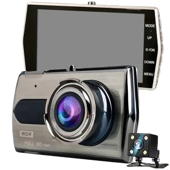 Full HD Auto Videoreģistrators un Atpakaļskata Kamera ar 4" LCD
