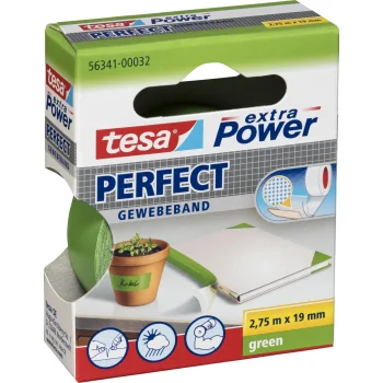 Auduma līmlente Tesa extra Power Perfect 2,75 m x 19 mm, zaļa