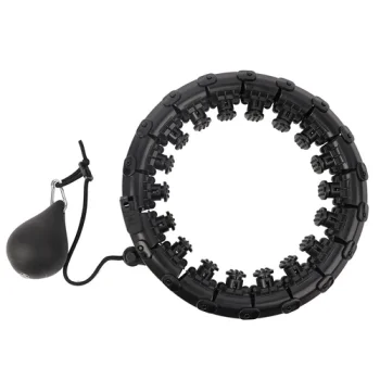 Trizand Hula Hoop ar masāžas izciļņiem un atsvaru, melns