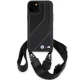 BMW M Edition Carbon Stripe & Strap vāciņš iPhone 15 Plus / 14 Plus ar siksniņu, melns