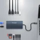 Wozinsky WDS03Y5S 14-in-1 USB-C Hubs, 3 Monitoriem, Pelēks