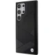 BMW Samsung Galaxy S24 Ultra vāciņš Signature Leather Crossing Lines, melns