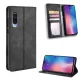 Xiaomi Mi 9 Lite / CC9 / CC9mt Vintage Style Magnetic Leather Wallet Case Cover, Black | Telefona Vāciņš Maciņš...