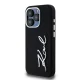 Karl Lagerfeld Silicone Metal Script Logo iPhone 15 Pro Max vāciņš, melns
